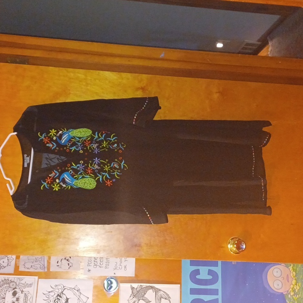 peacock embroidered cover up